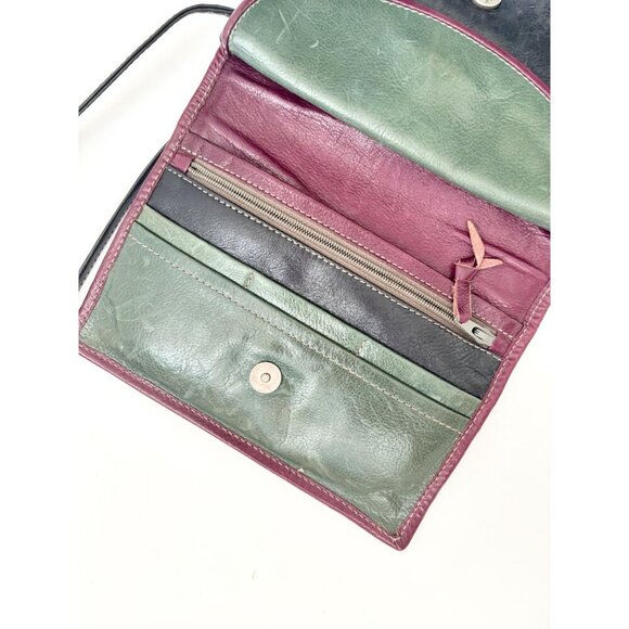 Retro Genuine Genuine Leather Tri-Color Crossbody BurBa Vintage Leather Purse - Picture 8 of 10